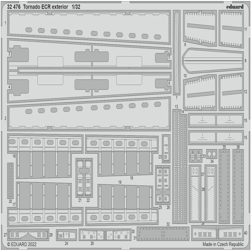 Eduard EDU32476 Panavia Tonado ECR Exterior Etched Part (For Italy) Plastic Model Parts