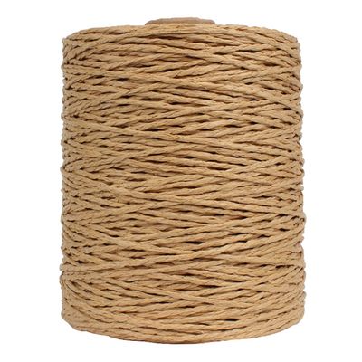 ECYC 280 Meter Natural Raffia Paper Yarn, Straw Raffia Yarn Cotton Raffia Rope for DIY Crafts Straw Hat Handbag Knitting,01