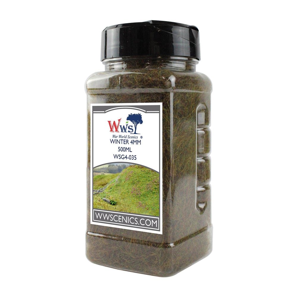 WWS War World Scenics WWScenics | 4mm Winter Static Grass | 500ml Can | WSG4-035 | Realistic Model Scenery Material