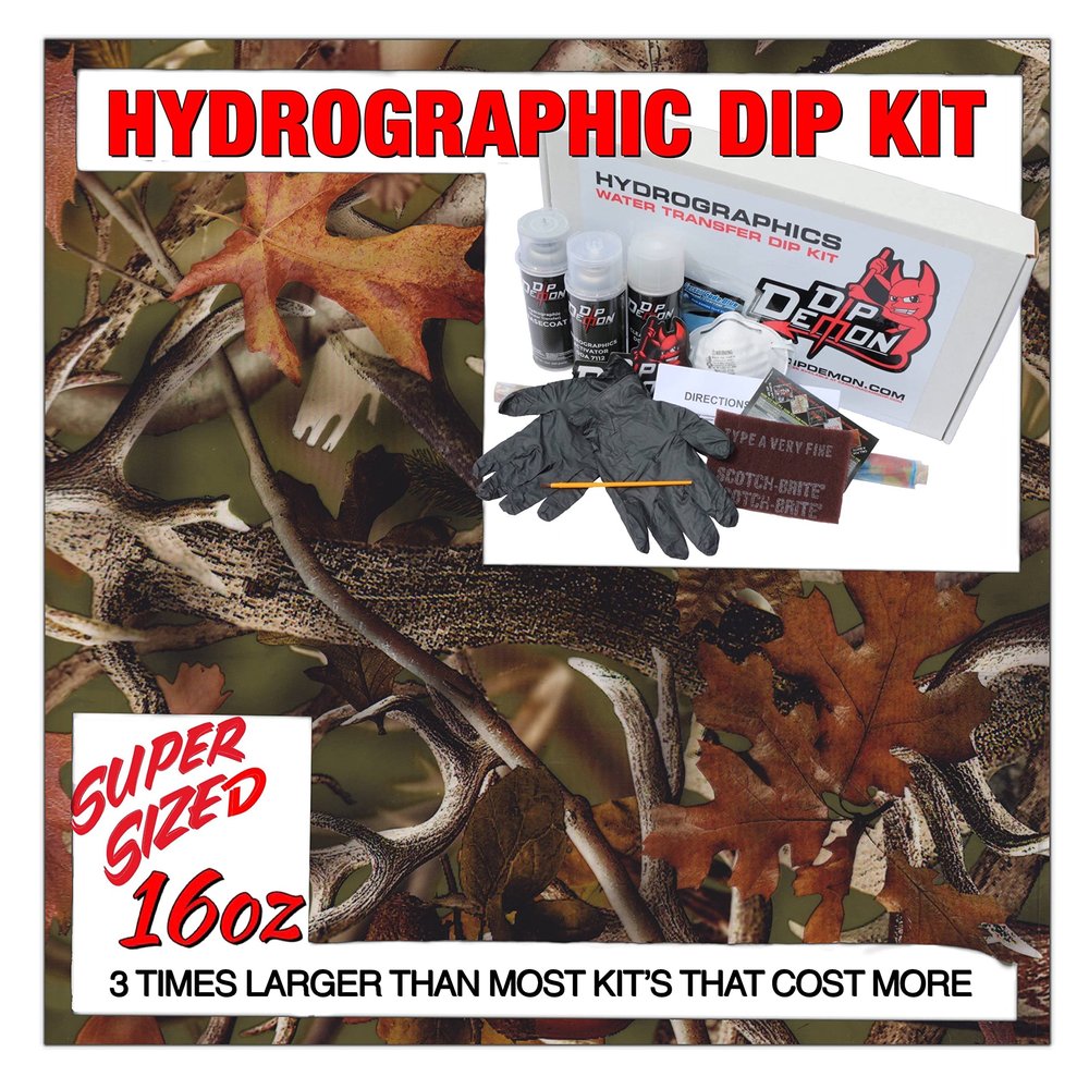 Hydrographic Dip Kit Horns & Acorn Camo 16oz dip demon Hydro dip Dipping