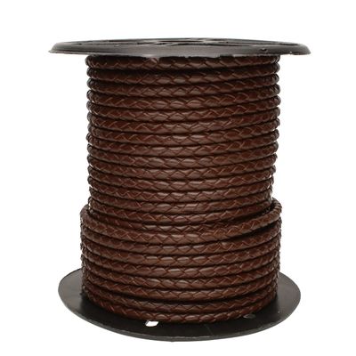 The Beadsmith Braided Bolo Cord Brown Color 4mm Spool 25 Yards/22.86 Meters Machine Braided Indian Leather Ideal for Watch Bands, Bolo Ties, Necklaces, Hair Accessories & DIY Jewelry Making