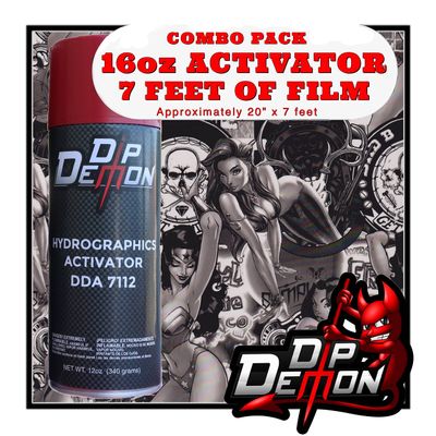 Hydrographic Film Activator Combo Kit Mini Bad Bones Hydro Dipping 16oz Dip Demon