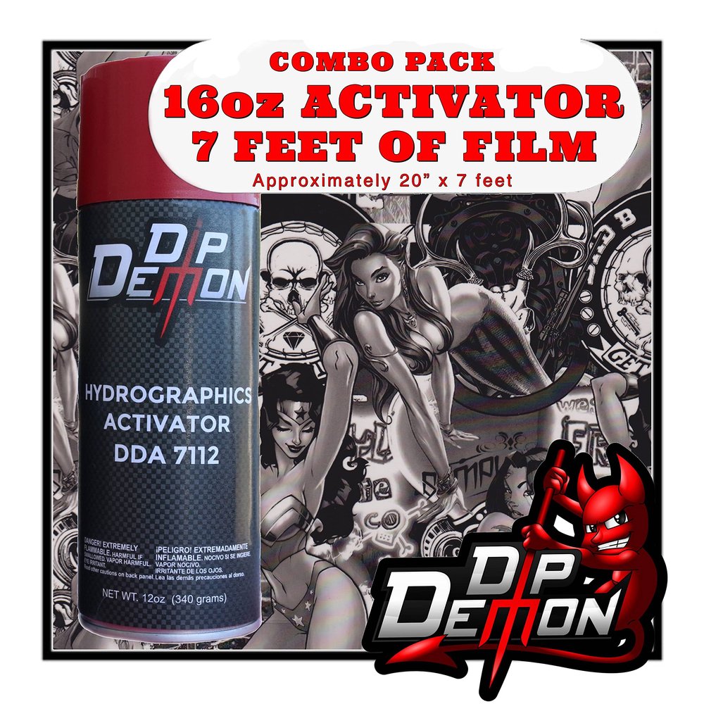 Hydrographic Film Activator Combo Kit Mini Bad Bones Hydro Dipping 16oz Dip Demon