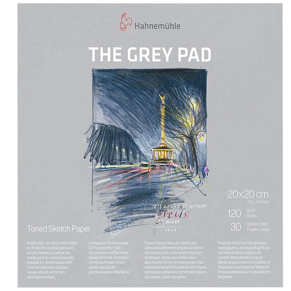 The Grey Pad 120g/m, Drawing Pad, 8x8 inches, 30 fls
