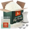 Hearth & Harbor Soy Candle Wax for Candle Making, Natural Soy Wax for Candle Making 5 lb Bag with Supplies, 100 Cotton Candle Wicks, 100 Wick Stickers, 2 Centering Devices - 5 Pounds Soy Wax Flakes view 1