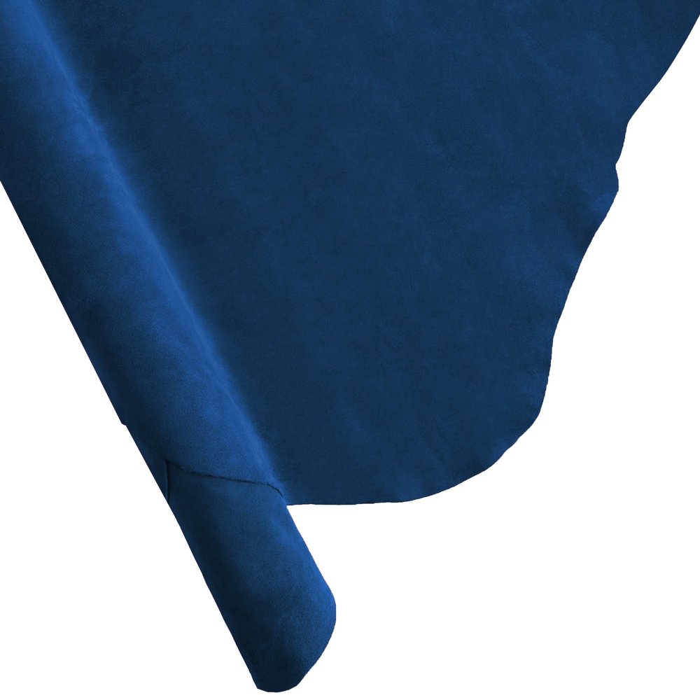 ELW Premium Suede Cowhide 2-4 oz (1-1.6mm) - Soft Full Grain Pre-Cut Side Leather - (2-4 SQ FT 2 PCS,Denim) - USA Made Silky Buffed Suede Fabric Leather for Car Upholstery, Crafts, Garments, Furniture