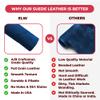 ELW Premium Suede Cowhide 2-4 oz (1-1.6mm) - Soft Full Grain Pre-Cut Side Leather - (2-4 SQ FT 2 PCS,Denim) - USA Made Silky Buffed Suede Fabric Leather for Car Upholstery, Crafts, Garments, Furniture view 4
