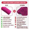 ELW Premium Suede Cowhide 2-4 oz (1-1.6mm) - Soft Full Grain Pre-Cut Side Leather - (2-4 SQ FT 2 PCS,Fuschia) - USA Made Silky Buffed Suede Fabric Leather for Car Upholstery, Crafts Garments Furniture view 4