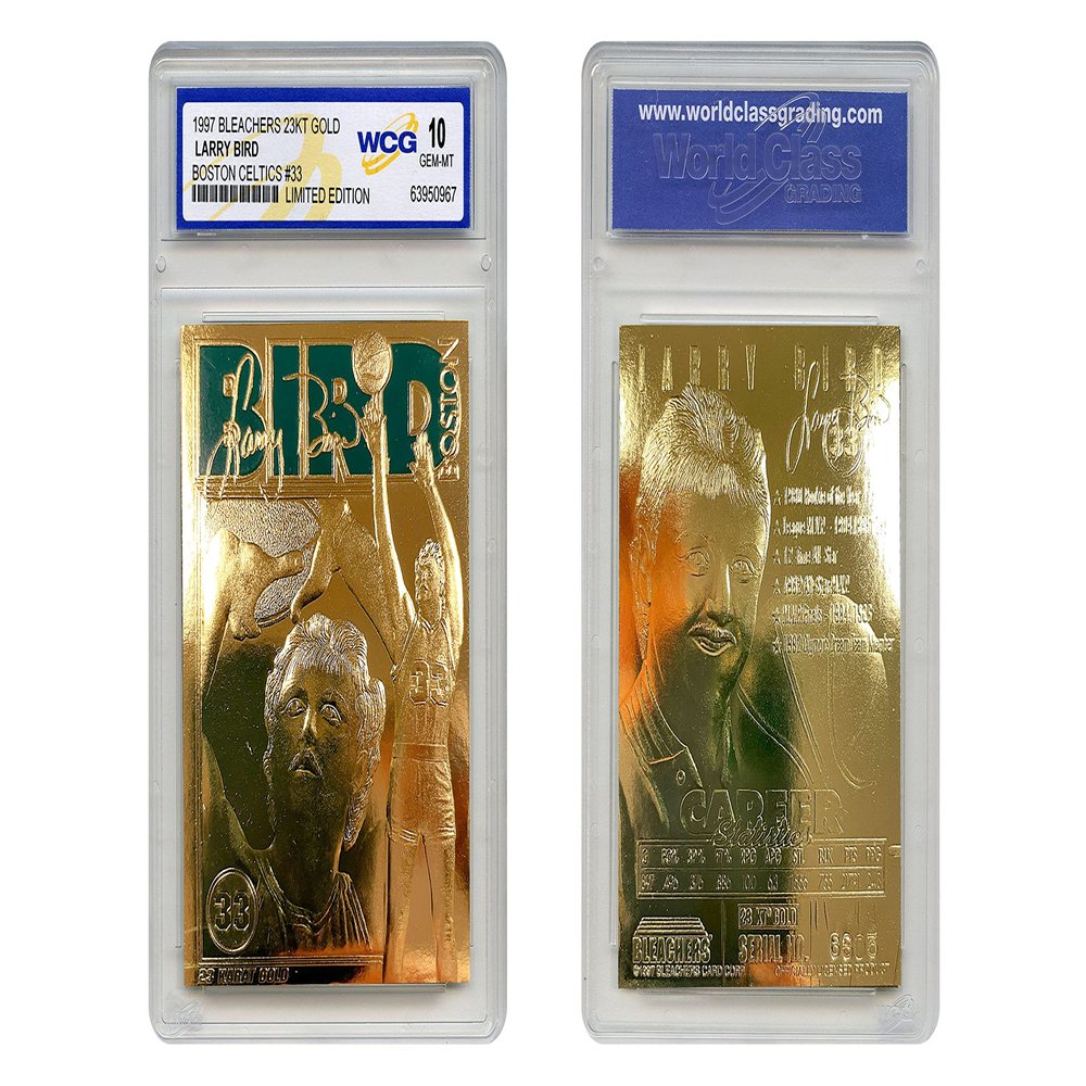 NineTribe Basics 1997 Gold Card - Larry Bird, Boston Celtics #33, GEM Mint 10, 1 piece, 2.5 x 3.5 inches