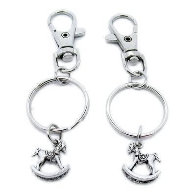 5 Pieces Keyring Keychain Wholesale Suppliers Jewelry Lobster Clasps BT6O7H Rocking Horse