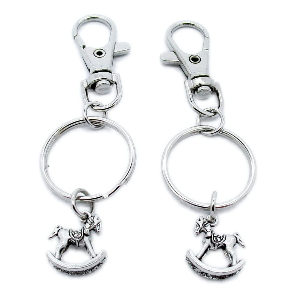 5 Pieces Keyring Keychain Wholesale Suppliers Jewelry Lobster Clasps BT6O7H Rocking Horse
