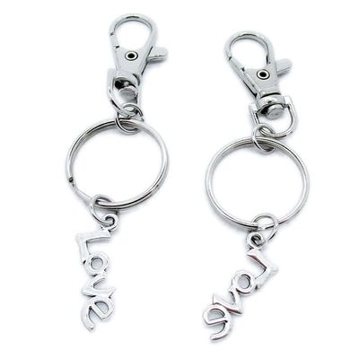 50 Pieces Keyring Keychain Wholesale Suppliers Jewelry Lobster Clasps WK3S6E LOVE Sign