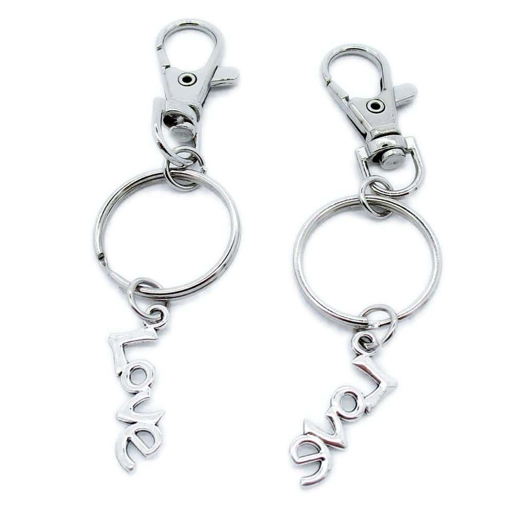 50 Pieces Keyring Keychain Wholesale Suppliers Jewelry Lobster Clasps WK3S6E LOVE Sign