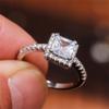 RKKOJJO 925 Sterling Silver Shiny Full Diamond Ring Cubic Zirconia Cocktail Rings CZ Diamond Ring Eternity Engagement Wedding Band Ring for Women (US Code 9) view 2