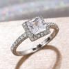 RKKOJJO 925 Sterling Silver Shiny Full Diamond Ring Cubic Zirconia Cocktail Rings CZ Diamond Ring Eternity Engagement Wedding Band Ring for Women (US Code 9) view 3