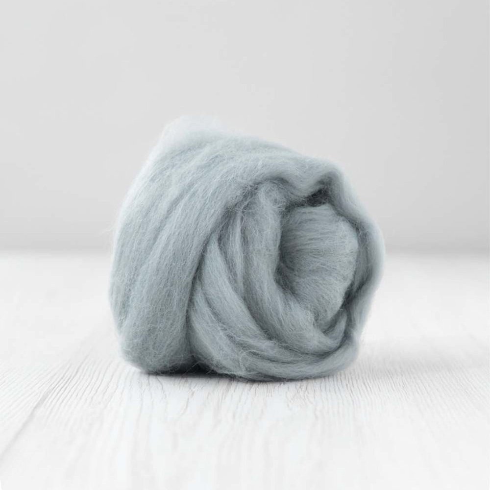 Wool Roving - Extra Fine Merino - Wet Nuno Needle Felting - Spinning - Knitting - Weaving - Carding - Grey Black Palette - 100g/3.5oz - Classic Collection DHG (Wolf)