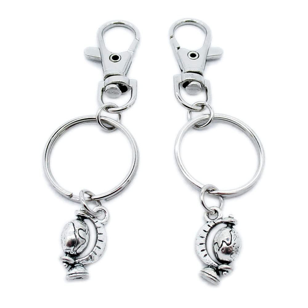 100 Pieces Keyring Keychain Wholesale Suppliers Jewelry Lobster Clasps BD2G1L Globe