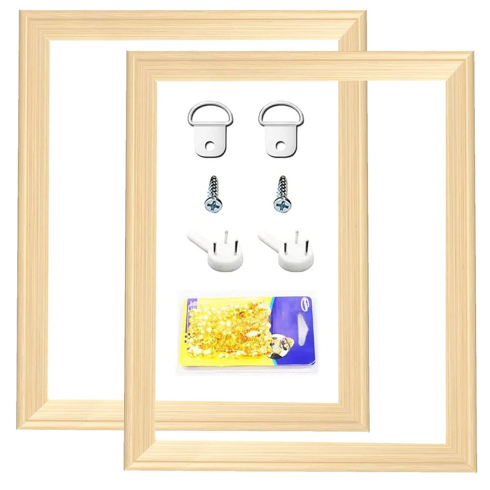 Cyauatt 2 Pack 12"x16"Canvas Stretcher Bars, DIY Wood Canvas Frames Kit, Wooden Art Frames, Wood Stretching Bars for Gallery Wrap Oil Painting Posters and Canvas Arts (12" x16)