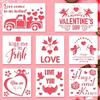 8 Pcs Valentine's Day Stencils for Painting on Wood, Loving Heart Reusable Plastic Stencils Rose Flowers Craft Painting Templates for Valentine's Day Wedding Party DIY Home Decor view 1