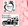 8 Pcs Valentine's Day Stencils for Painting on Wood, Loving Heart Reusable Plastic Stencils Rose Flowers Craft Painting Templates for Valentine's Day Wedding Party DIY Home Decor view 2