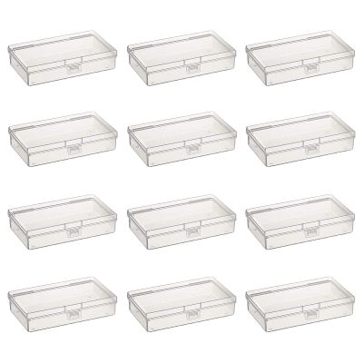 Thintinick 12 Pack Rectangular Clear Plastic Storage Containers