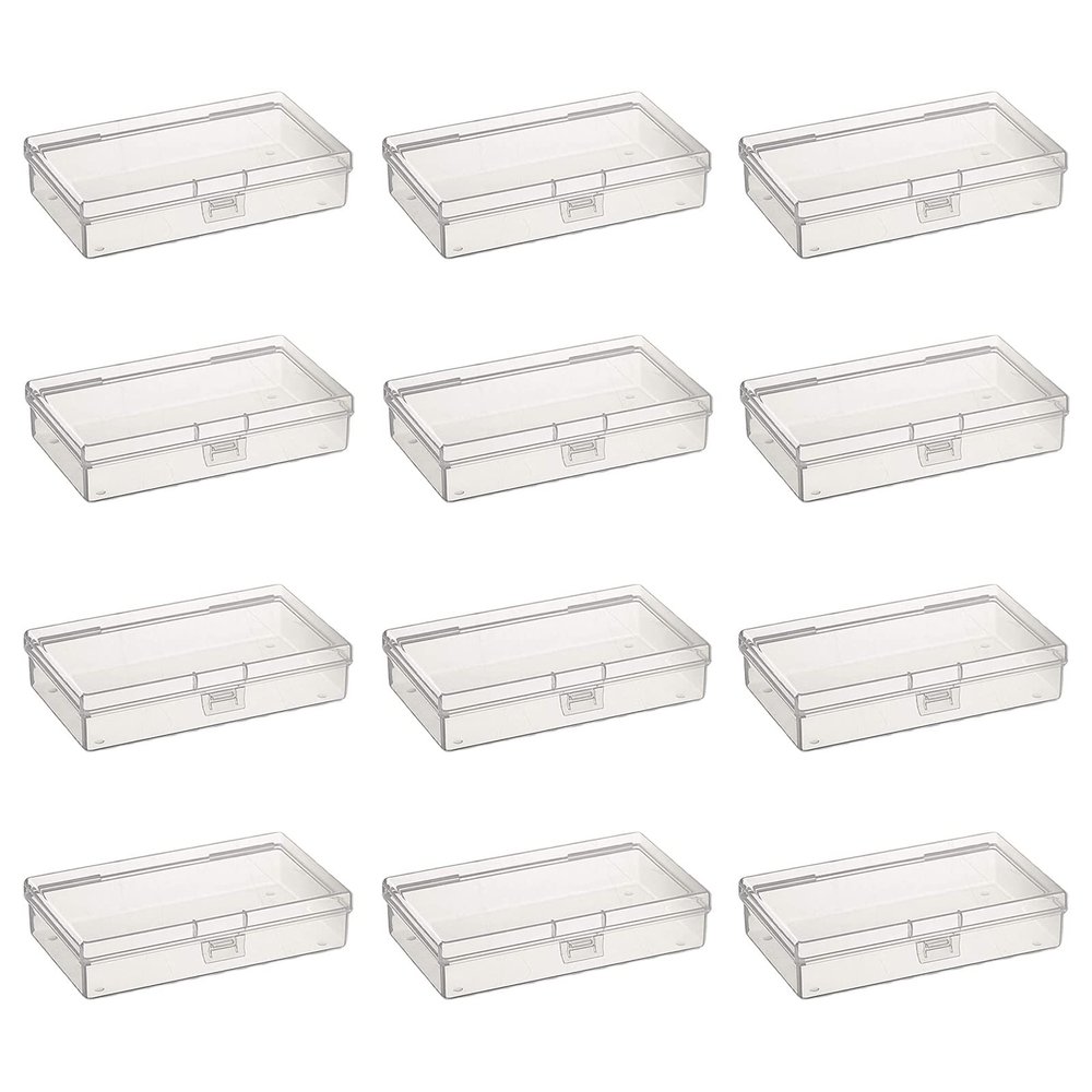 Thintinick 12 Pack Rectangular Clear Plastic Storage Containers
