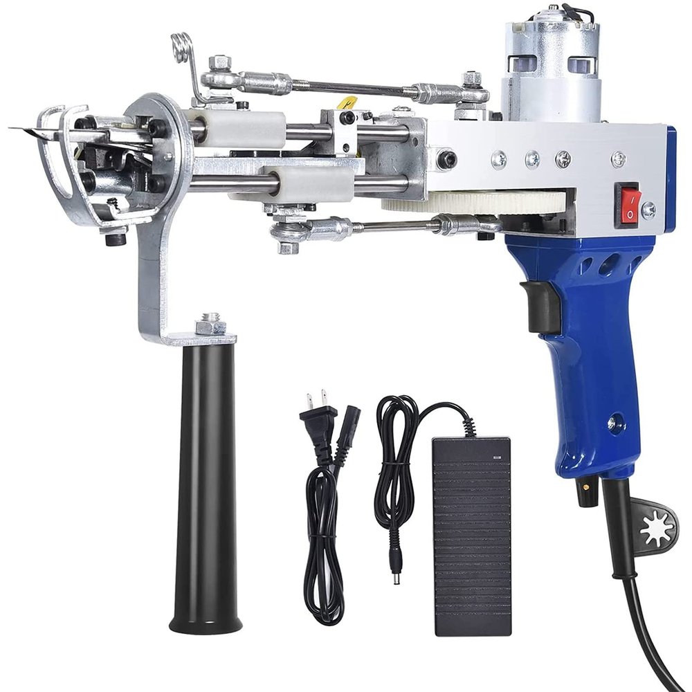 WZFANJIJ Electric Carpet Tufting Gun Carpet Weaving Machine Cut Pile Rug Tufting Gun Pray Gun Speed 5-40 Stiches/secs with Wool and Tufting Cloth
