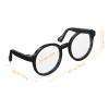 NUOBESTY 2Pcs Mini Doll Glasses for 15-20cm Plush Figures, Round Plastic Eyeglasses Costume Accessories, Tiny Sunglasses Props for Dressing 6-8 Inch Dolls, Black & Clear view 2