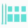 JAJADO 8 Packs Screen Printing Squeegee Chalk Paste Tool Set, Self Adhesive Stencils Rubber Squeegee Mini Squeegee, Rubber Paint Stir Sticks for Chalk Paste Paint or Ink for Silk Screen Stencils view 1