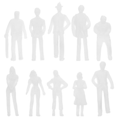 Healifty Mini People Models Figurines: 50Pcs White Uncolored Little Figurines for Sand Table Landscape Model Train Accessories 1.06 Inch Tiny Figures for Architectural and Toy House Scenes