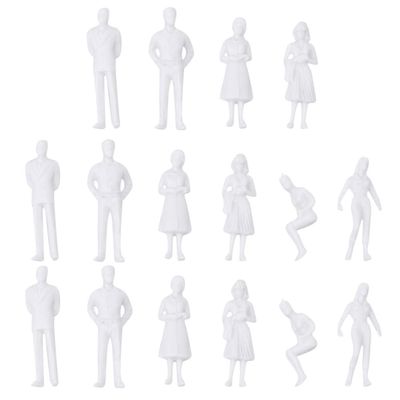 Healifty Miniature People Figures Model Mannequin O Gauge Unpainted Railway Layout Figures Mini Standing Poses Model 50pcs White