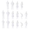 Healifty Miniature People Figures Model Mannequin O Gauge Unpainted Railway Layout Figures Mini Standing Poses Model 50pcs White view 1