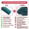 ELW Chap Splits Suede Leather 4-5 oz (1.6-2mm) - Pre-Cut Teal 1-3 SQ FT 2 PCS | USA Made AB Grade Full Grain Leather Sheet, Soft Leather Hide for DIY, Craft, Car Upholstery, Garments, Furniture view 4