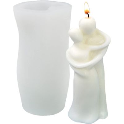 TOPYS 3D Hugging Abstract Human Body Candle Mold Silicone, DIY Embrace Candle Molds for Candle Making Soy Wax Soap Clay Plaster Resin, Life Silicone Mould for Home Decor Gifts (Meet)