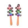 2 Pack Vivid Color Rainbow Handle Wooden Bells Jingle Stick Shaker Rattle 10 Jingle Bells Interactive Musical Bell view 2