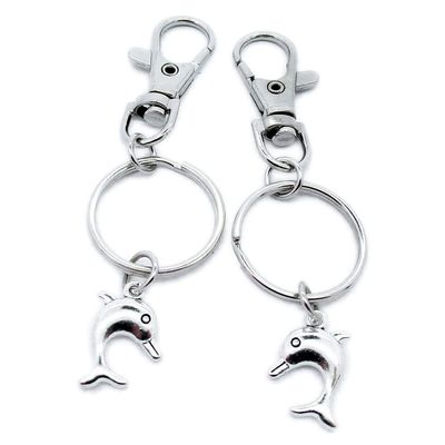 100 Pieces Keyring Keychain Wholesale Suppliers Jewelry Lobster Clasps AJ2X3I Dolphin