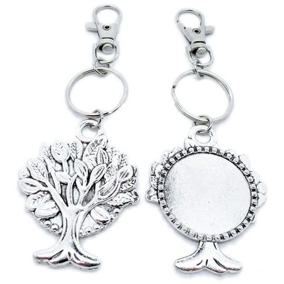 50 Pieces Keyring Keychain Wholesale Suppliers Jewelry Lobster Clasps WP4F5O Life String Tree Oak Cabochon Blank