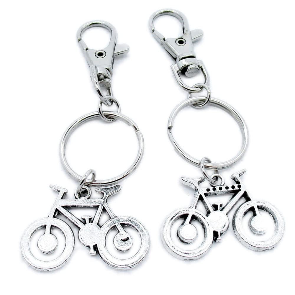 100 Pieces Keyring Keychain Wholesale Suppliers Jewelry Lobster Clasps AG4R6Y Bike Bicycle