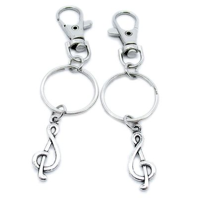 100 Pieces Keyring Keychain Wholesale Suppliers Jewelry Lobster Clasps XF8F6L Music Musical Note