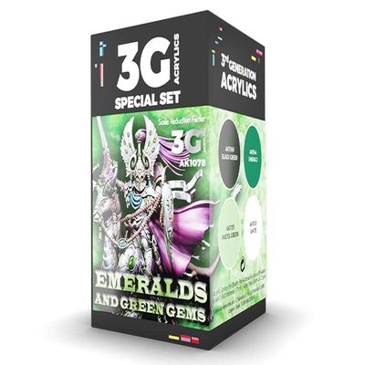 AK Interactive Wargame Color Set Emeralds and Green Gems AKI 1078