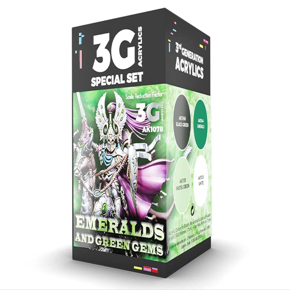 AK Interactive Wargame Color Set Emeralds and Green Gems AKI 1078
