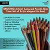 BRUSTRO Artist's Colour Pencil Skin Tone| Set of 24 (in an Elegant tin Box) | Ideal for Coloring, Vibrant shades, human face, Break & Fade resistant, DIY Art,Highly Pigmented, Mandala, Portrait view 2