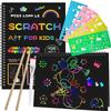 Smasiagon Scratch Paper Art Set: 2 Pack Notebooks Art Supplies and Crafts for Kids Back to School Classroom Ages 3 4 5 6 7 8 9 10 Girls Boys Toys Valentine's Day Birthday Party Travel Favor Games view 1
