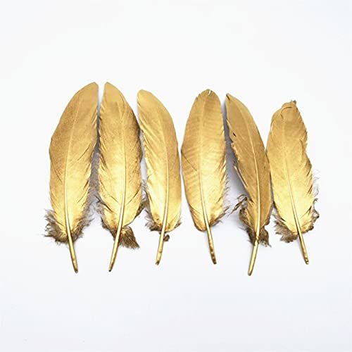 Zamihalaa 10-100-500pcsSilver goldenGoose/Duck/Turkey Feather for Needlework DIY Pheasant Pluma Wedding Decor Dream Catchers Craft Wedding - 15-20cm -1-100PCS