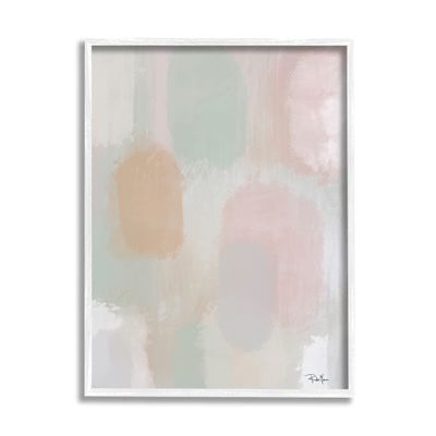 Stupell Industries Soft Pastel Abstract Painting Tranquil Pink Green Shapes, Design by Robin Maria