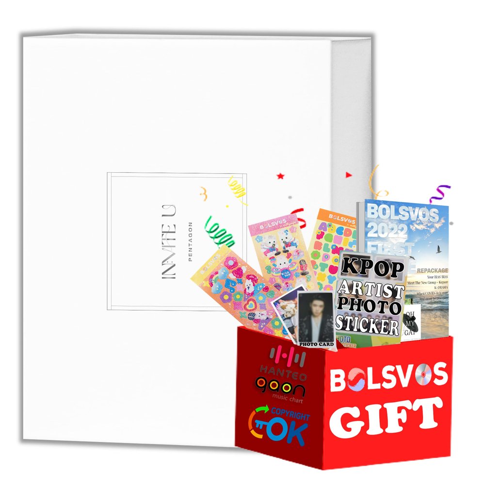 Pentagon - INVITE U [Flare Ver.] (12th Mini Album) Album+Pre Order Limited Benefits+BolsVos K-POP eBook (21p),3EA BolsVos Stickers for Toploader, Photocards