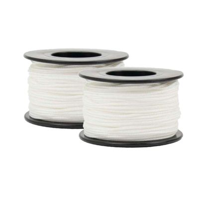 Micro Cord 125 Foot Spool of 1.18 Millimeter 100 Pound Minimum Break Strength Paracord (2 Pack, White)