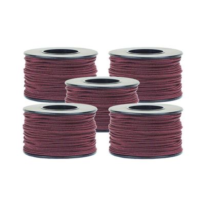 Micro Cord 125 Foot Spool of 1.18 Millimeter 100 Pound Minimum Break Strength Paracord (5 Pack, Burgandy)