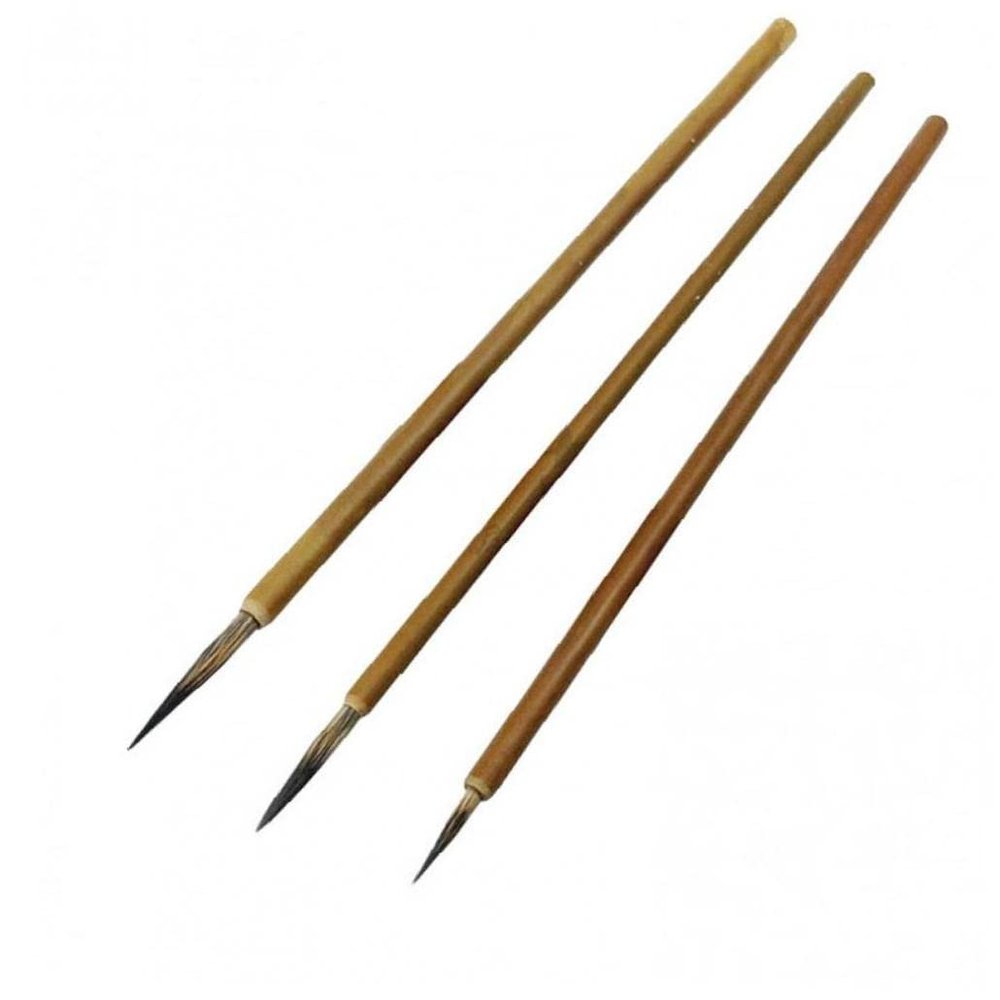 Froiny 3pcs Chinese Art Painting Brush Weasel Hair Hook Line Pen Art Drawing Brushes Supplies Watercolor Paint Brush Supplies (3 Size)