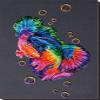 Bead Embroidery Kit Betta Fish Dancing Rainbow Beaded Stitching Heedlepoint Handcraft DIY view 1
